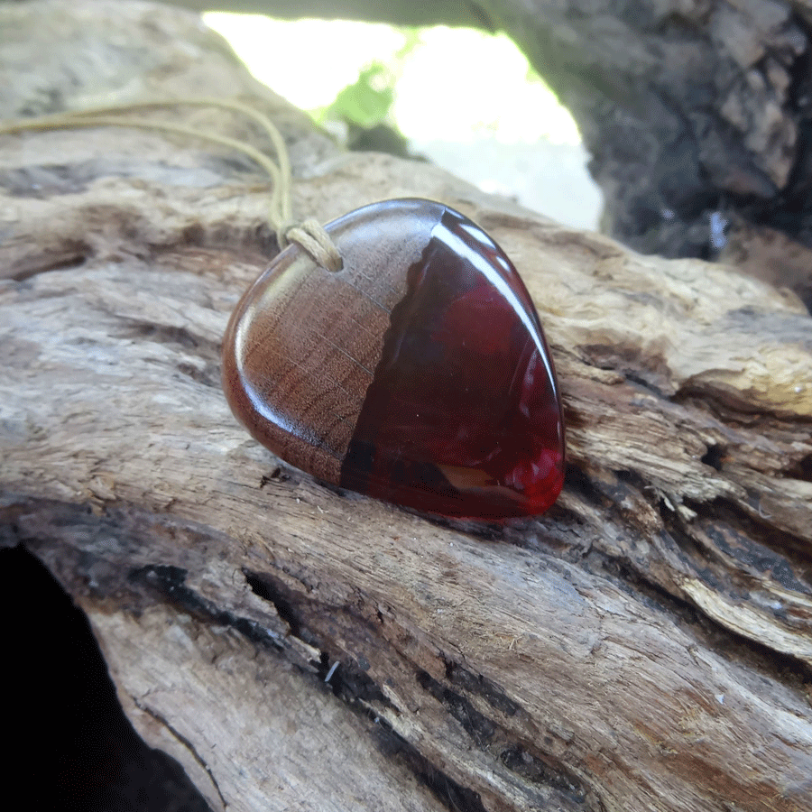 Driftwood with red resin