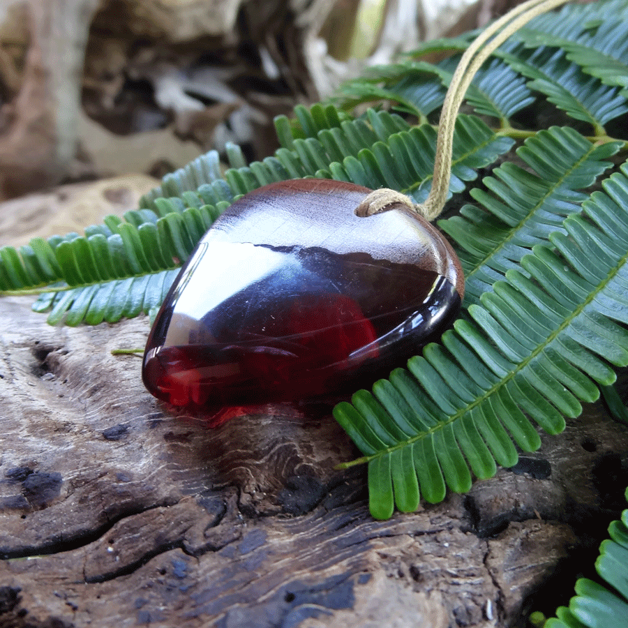 Driftwood with red resin