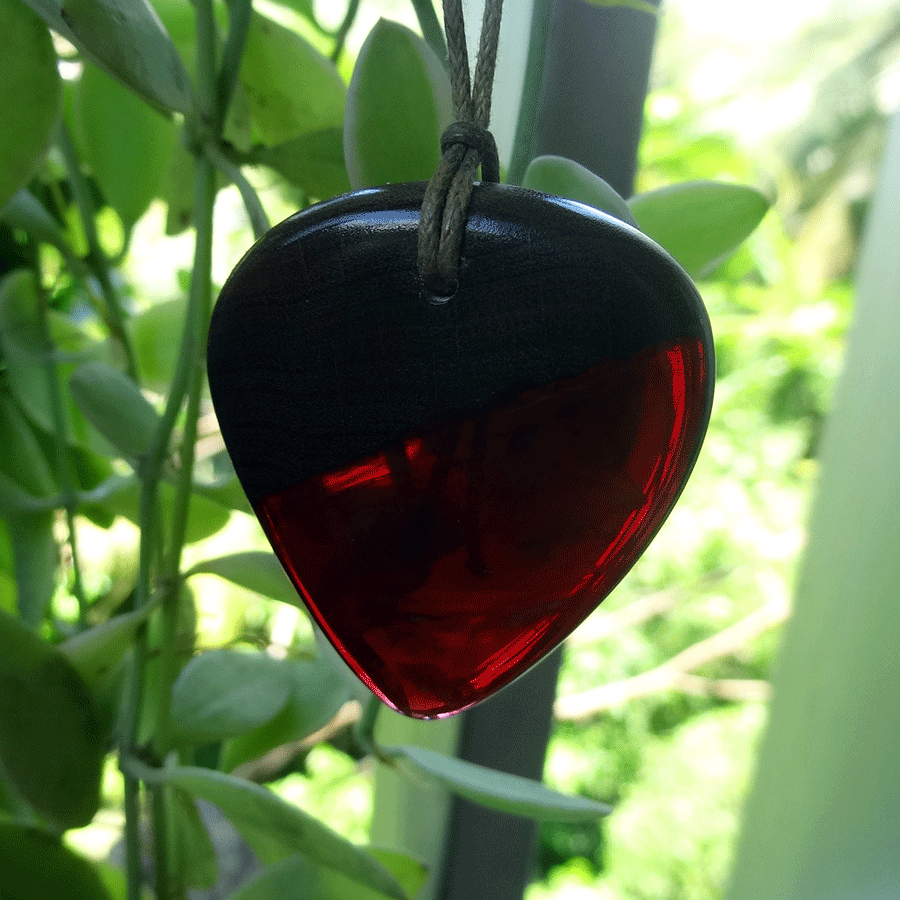 Driftwood with red resin