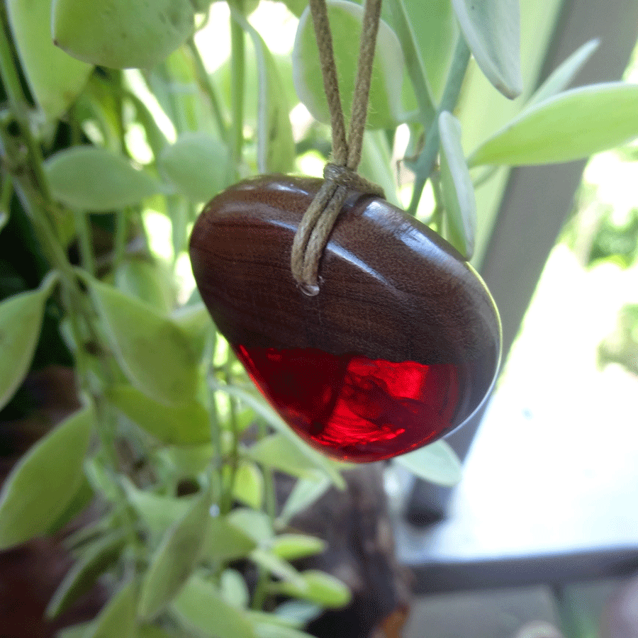 Driftwood with red resin