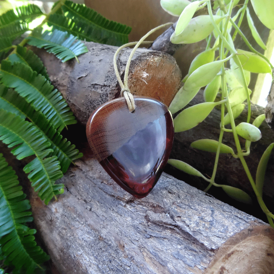 Driftwood with red resin