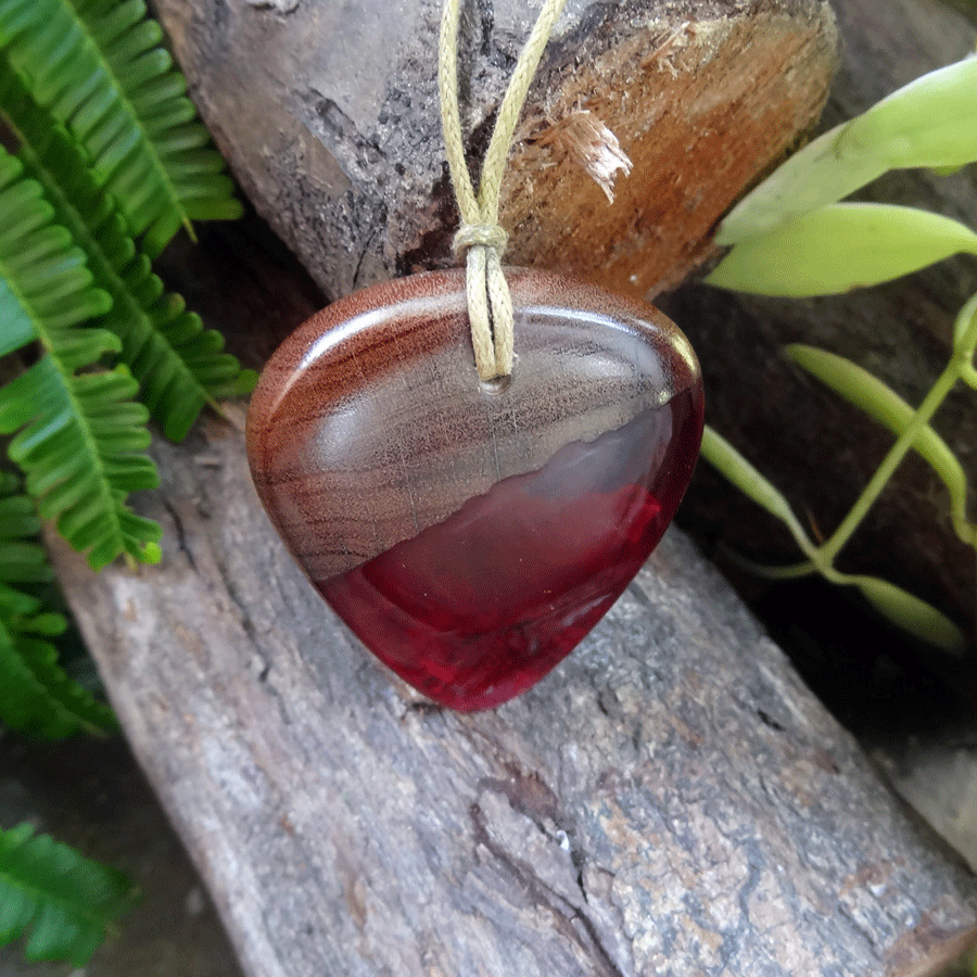 Driftwood with red resin