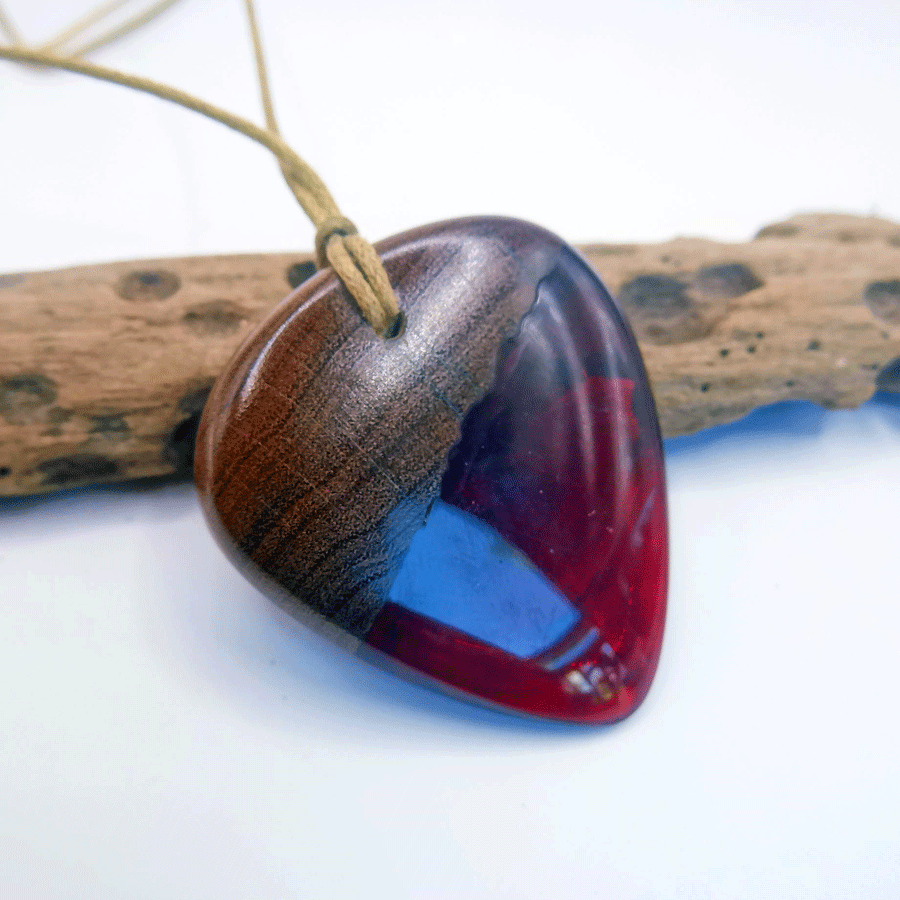 Driftwood with red resin