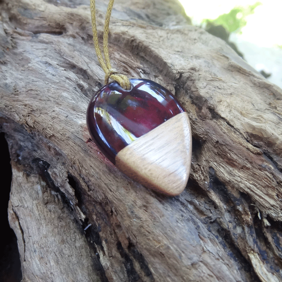 Driftwood with red resin