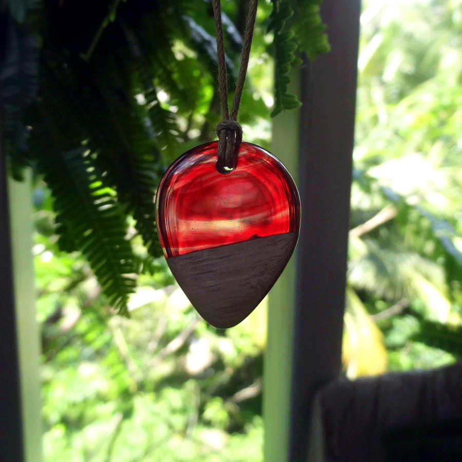 Driftwood with red resin