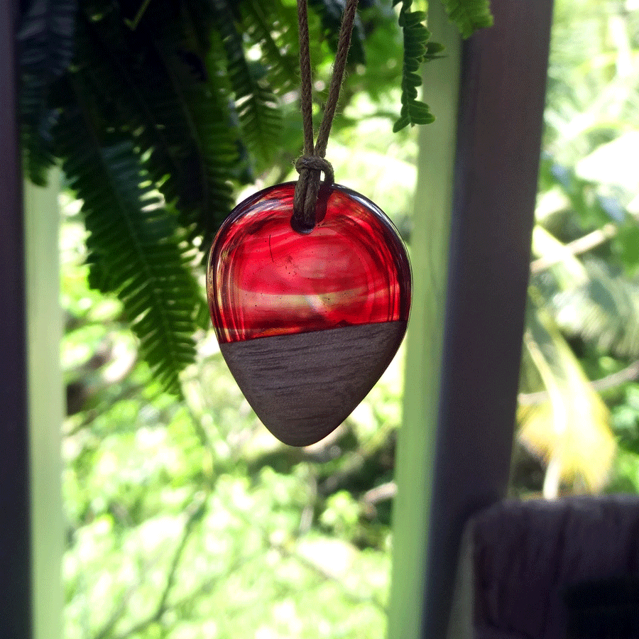 Driftwood with red resin