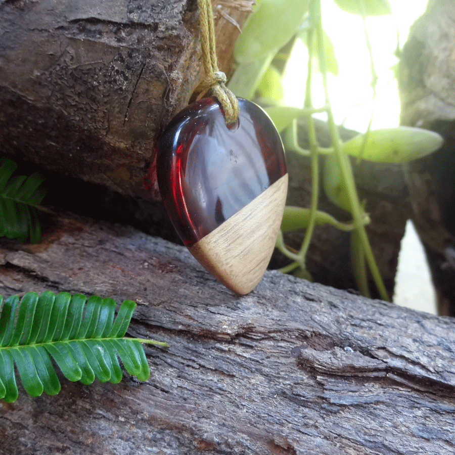 Driftwood with red resin