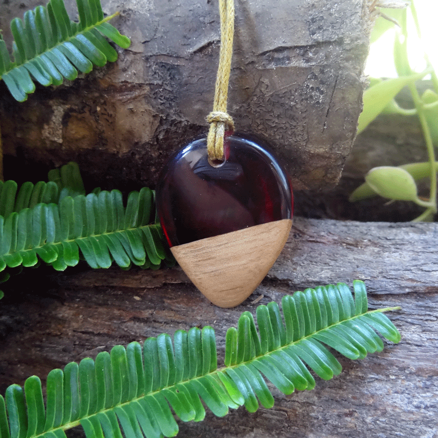 Driftwood with red resin