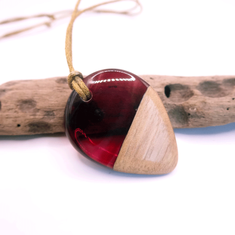 Driftwood with red resin