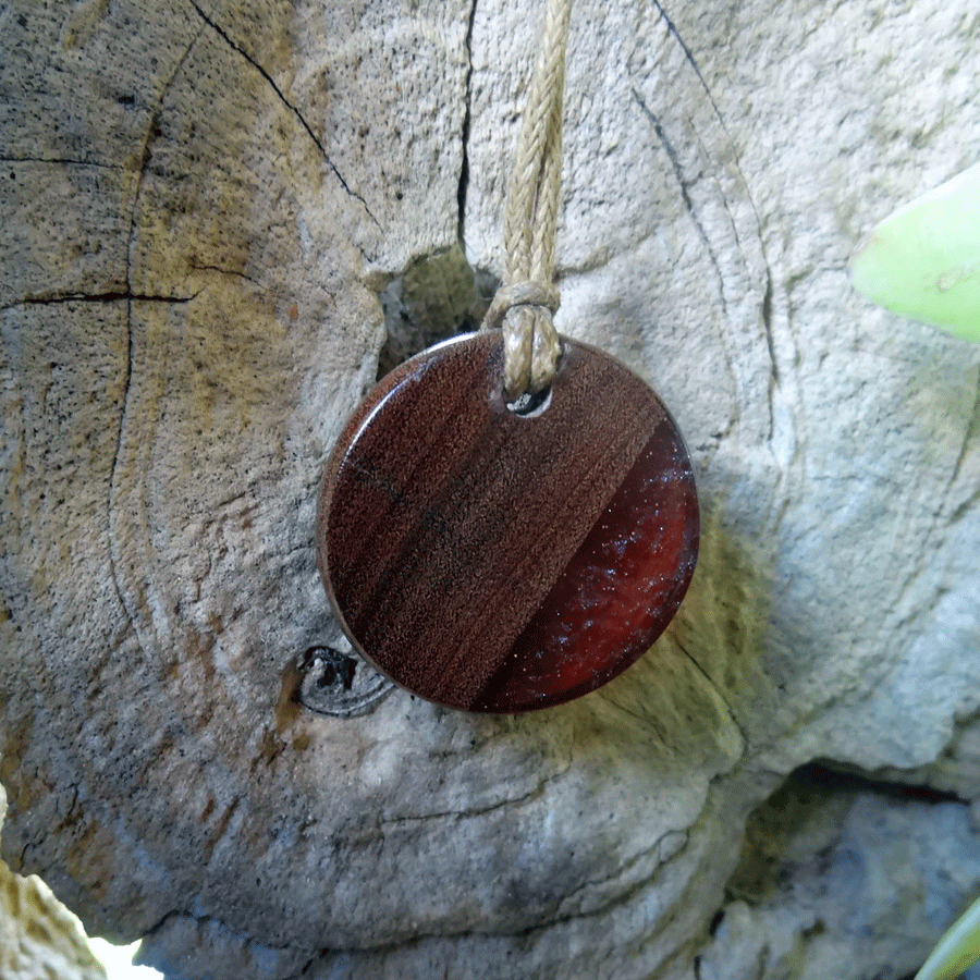 Driftwood with red resin