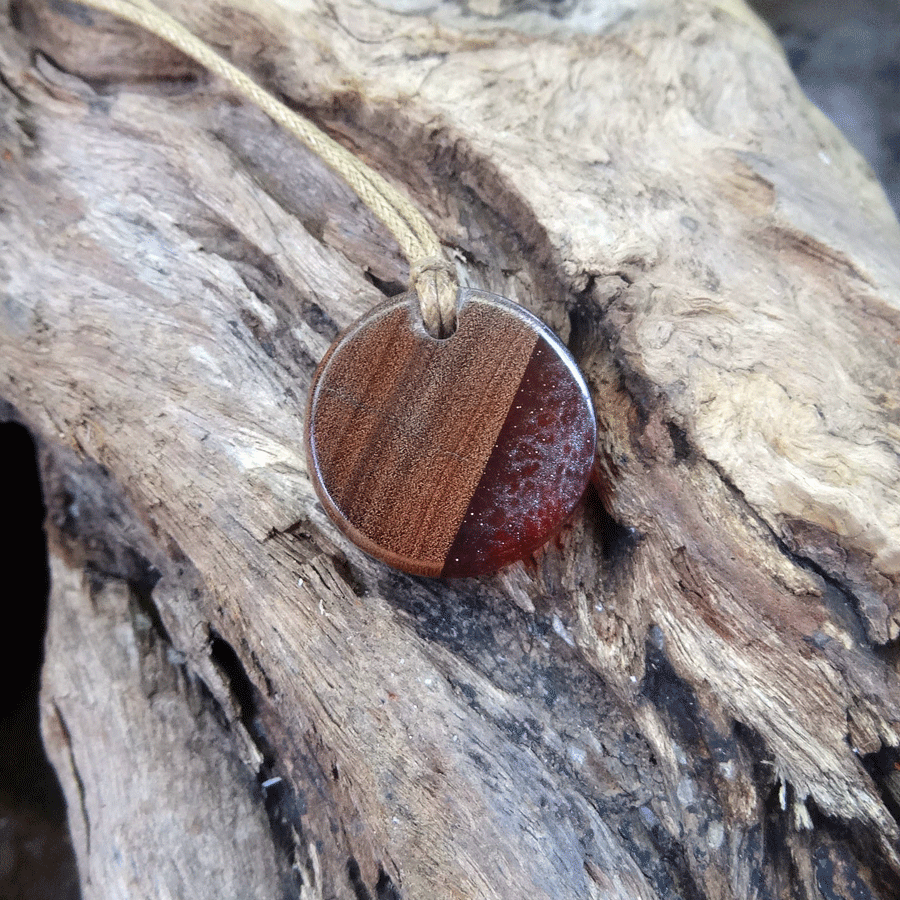 Driftwood with red resin