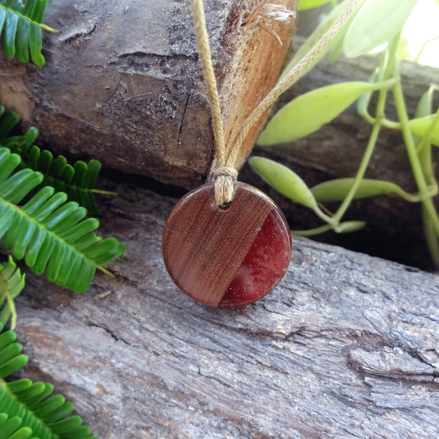 Driftwood with red resin