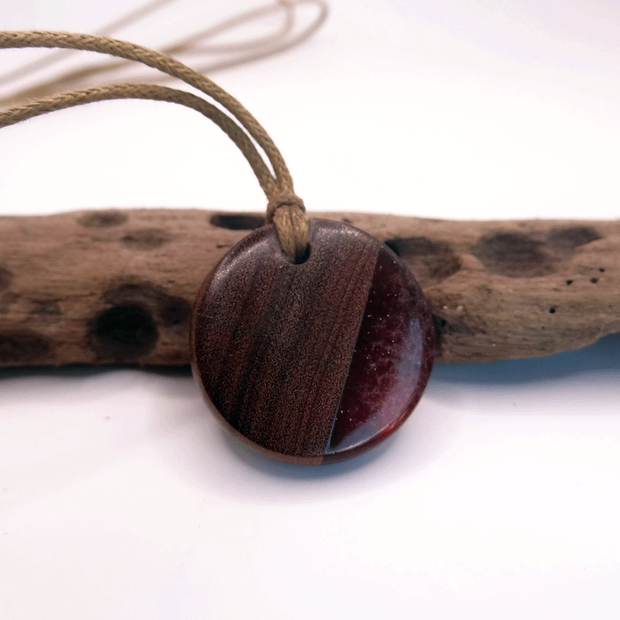 Driftwood with red resin