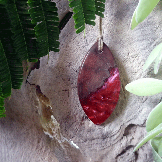 Driftwood with red resin