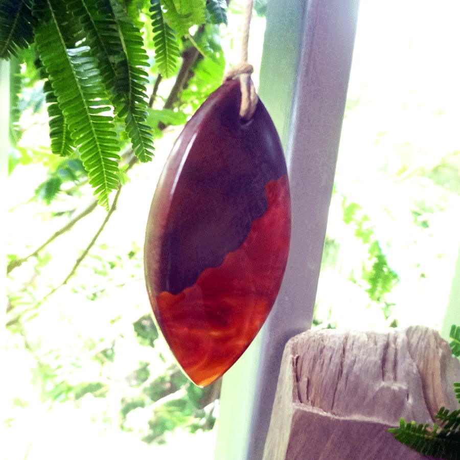 Driftwood with red resin