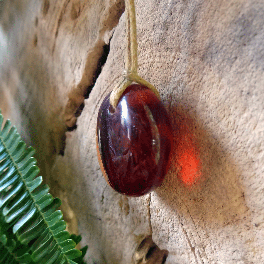 Driftwood with red resin