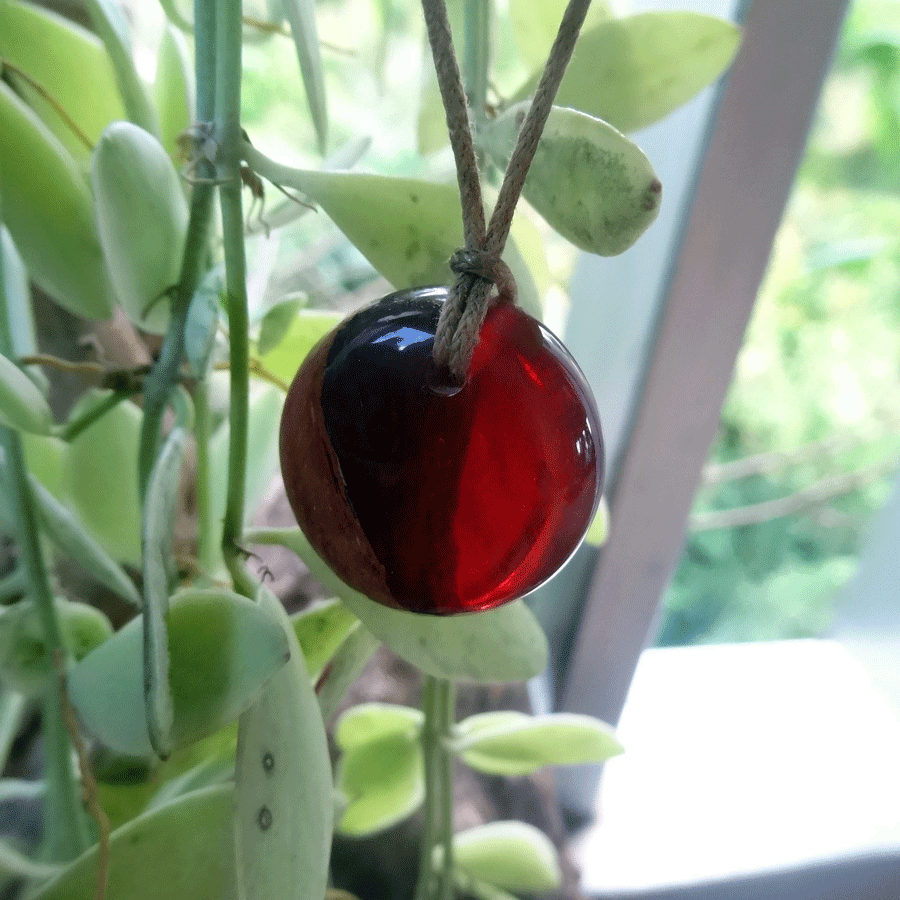 Driftwood with red resin