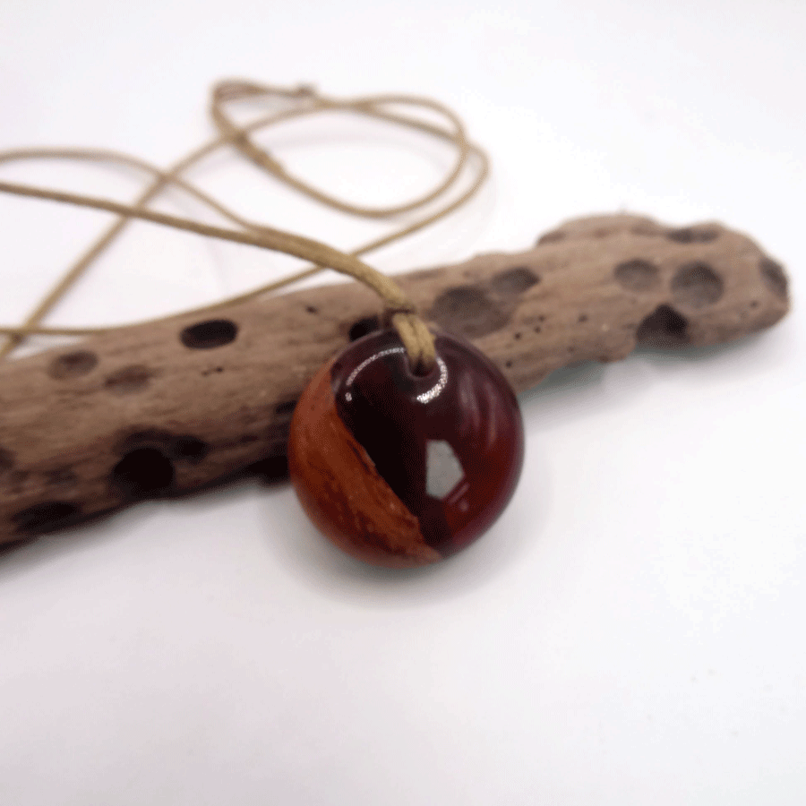 Driftwood with red resin