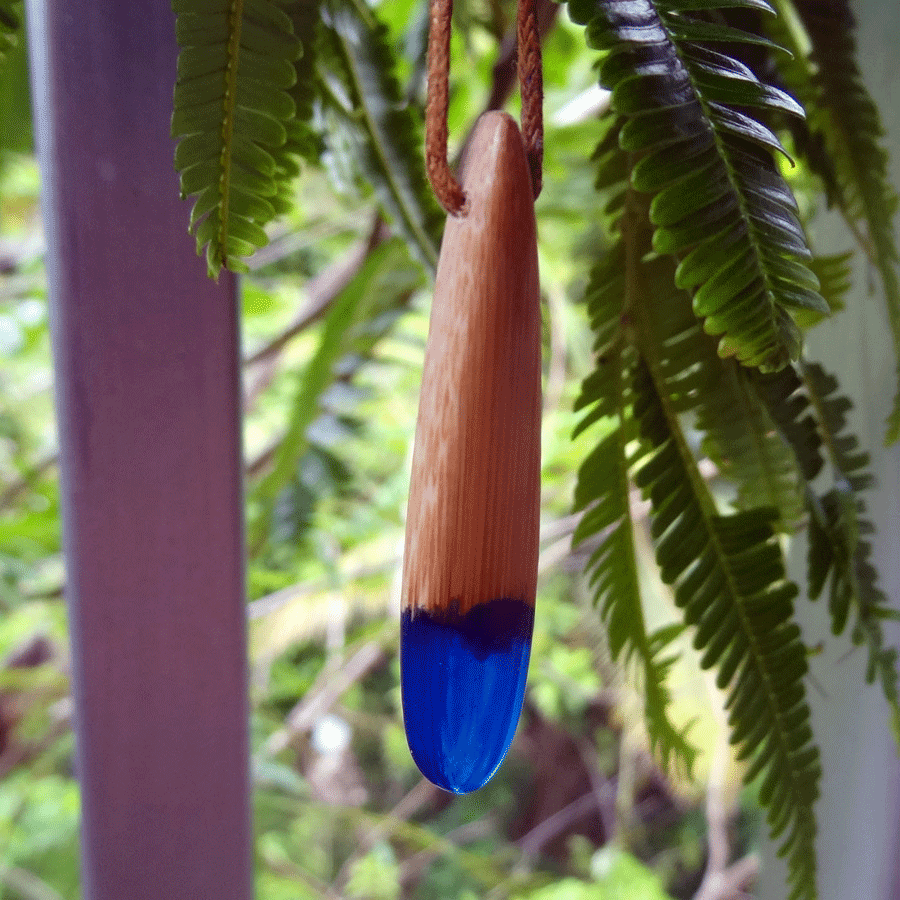 Driftwood with blue resin