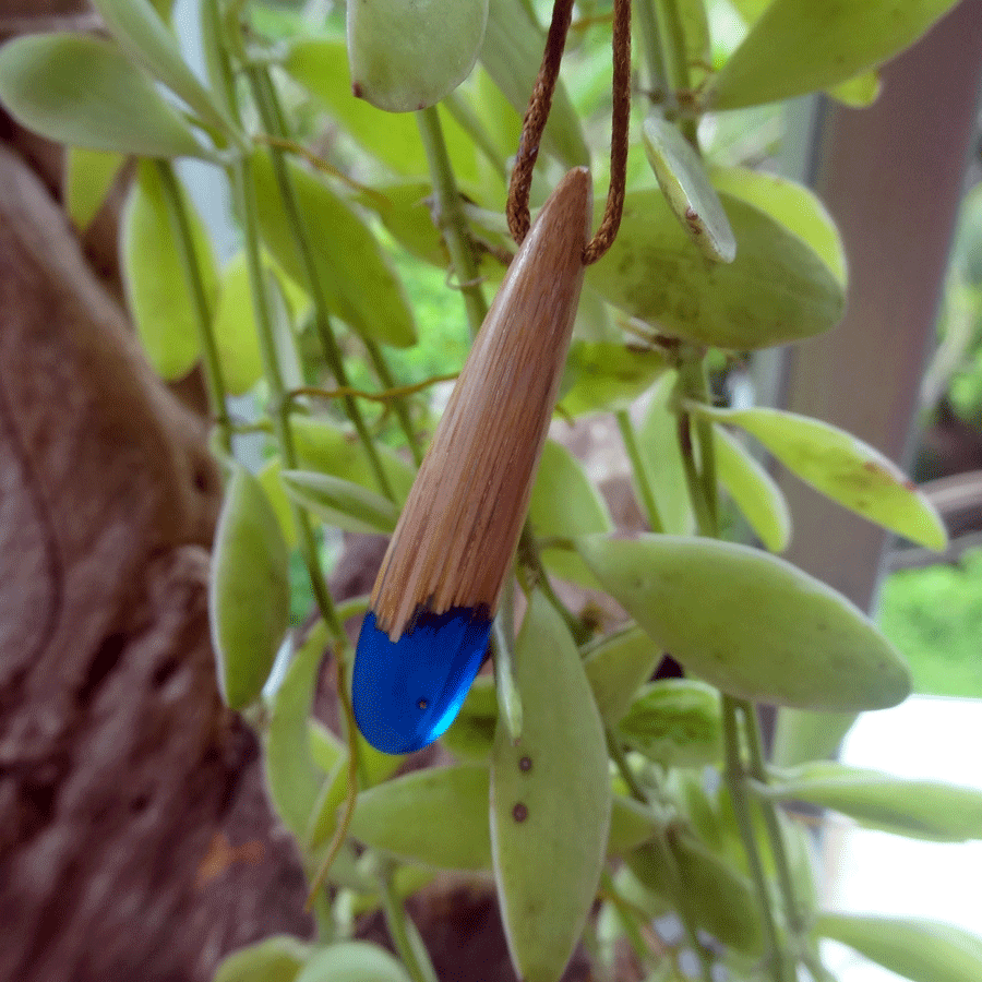 Driftwood with blue resin