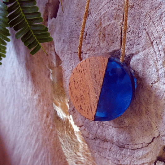 Driftwood with blue resin