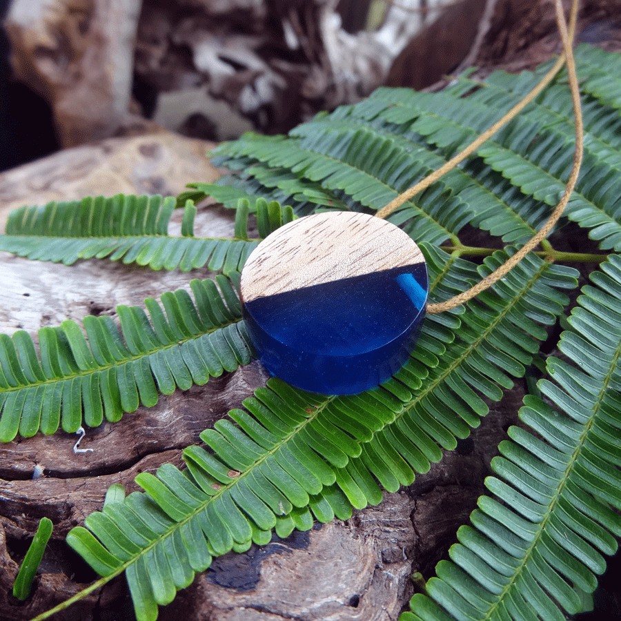 Driftwood with blue resin