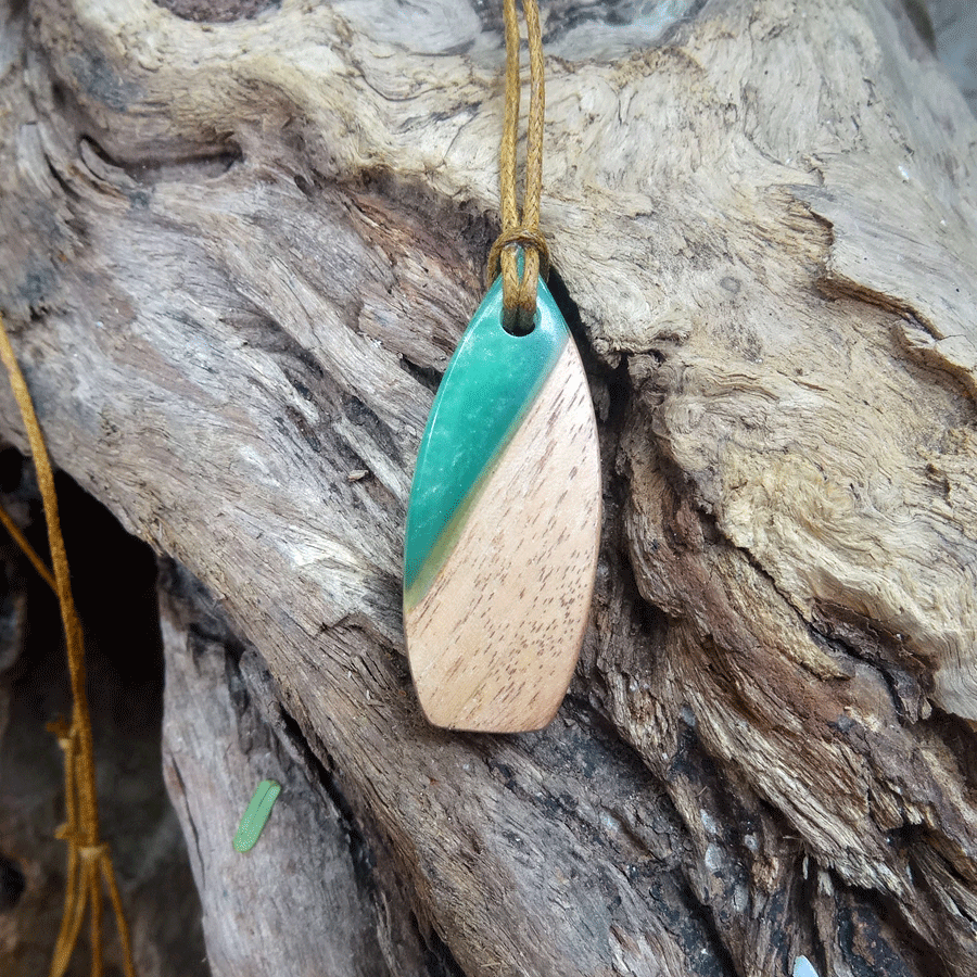 Driftwood with turquoise resin