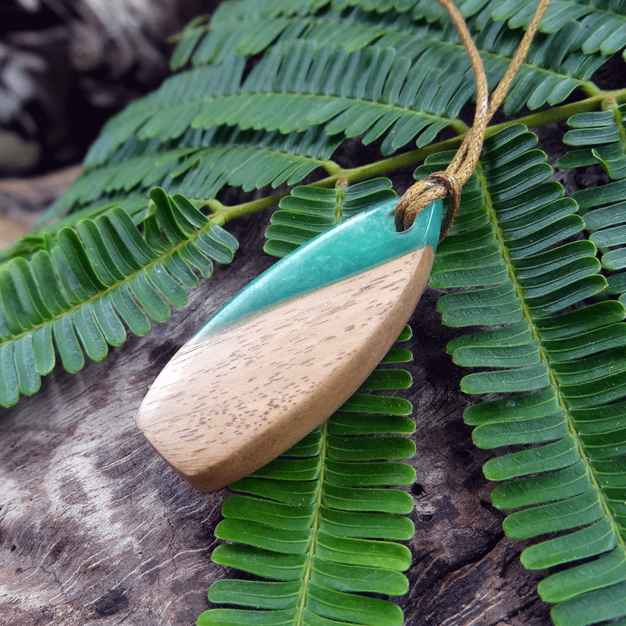 Driftwood with turquoise resin