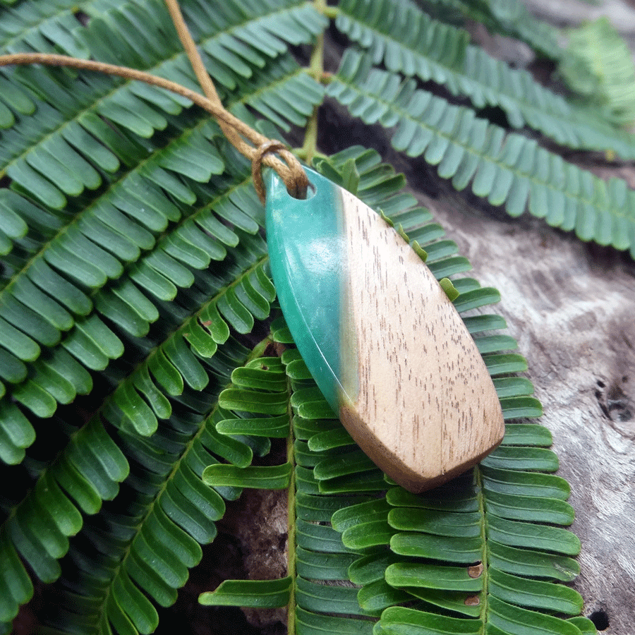 Driftwood with turquoise resin