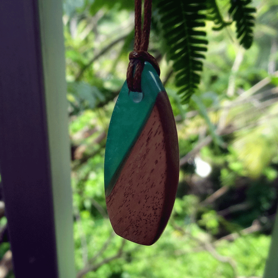 Driftwood with turquoise resin