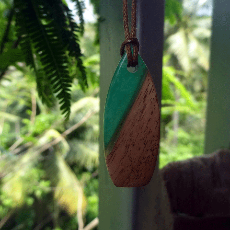 Driftwood with turquoise resin