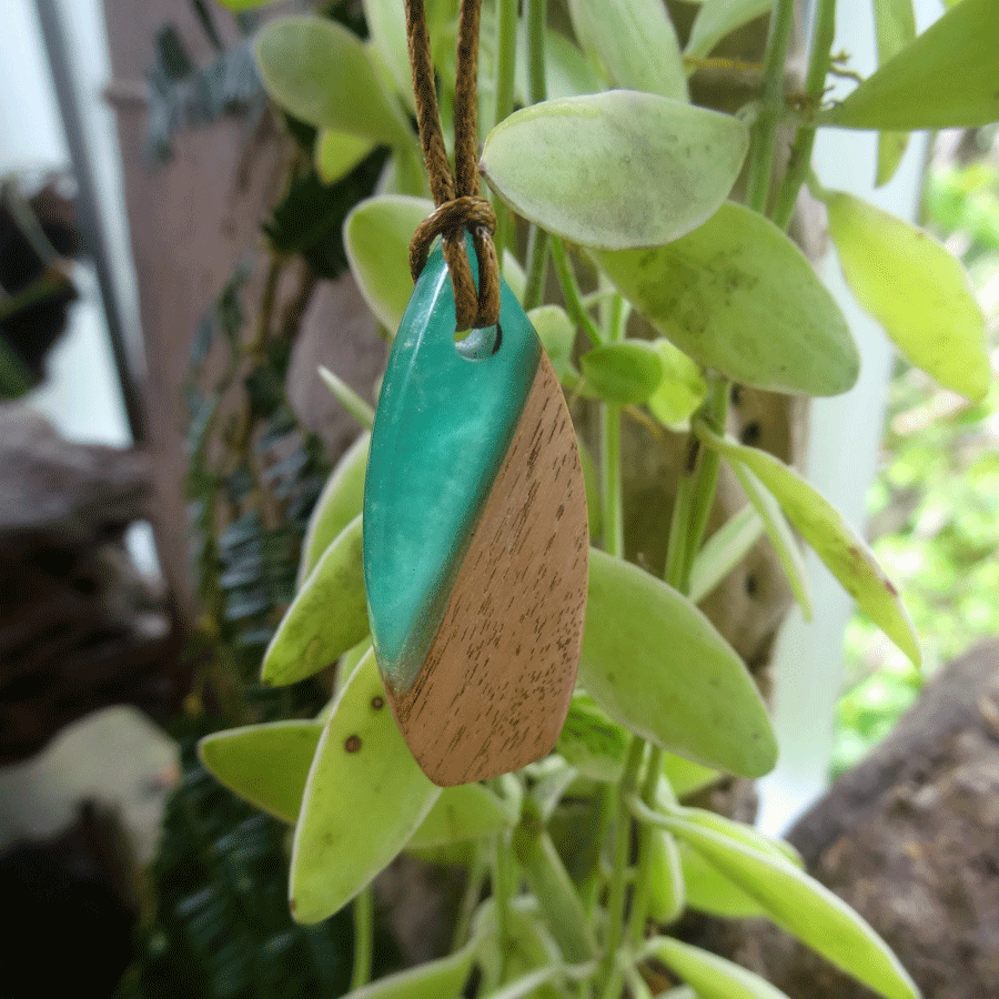 Driftwood with turquoise resin