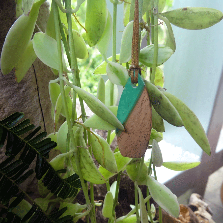 Driftwood with turquoise resin