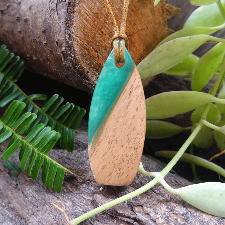 Driftwood with turquoise resin