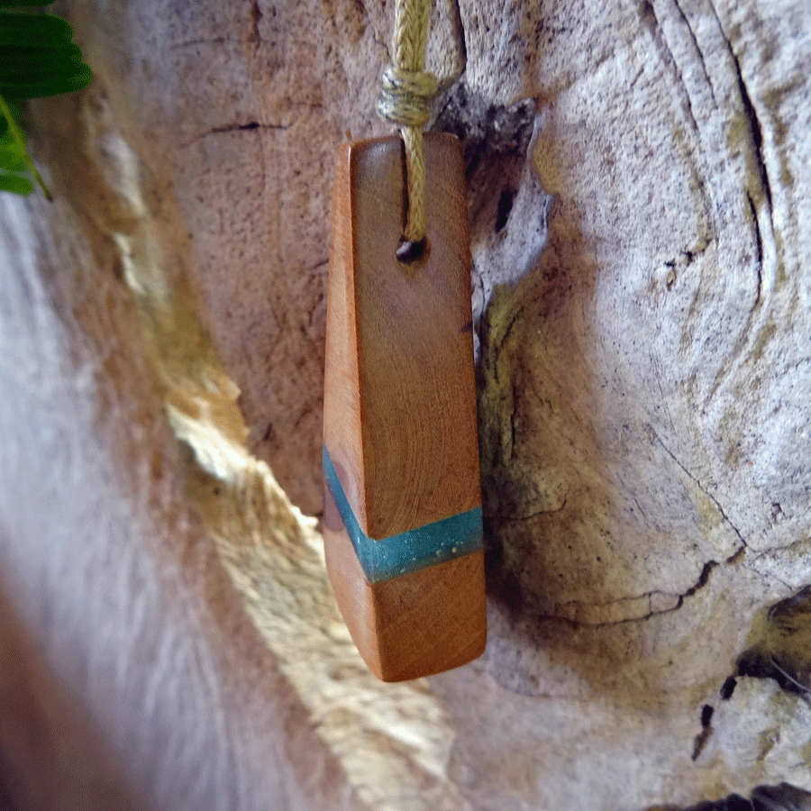 Driftwood with turquoise resin