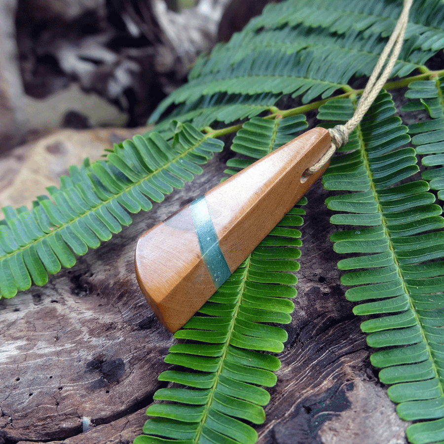 Driftwood with turquoise resin