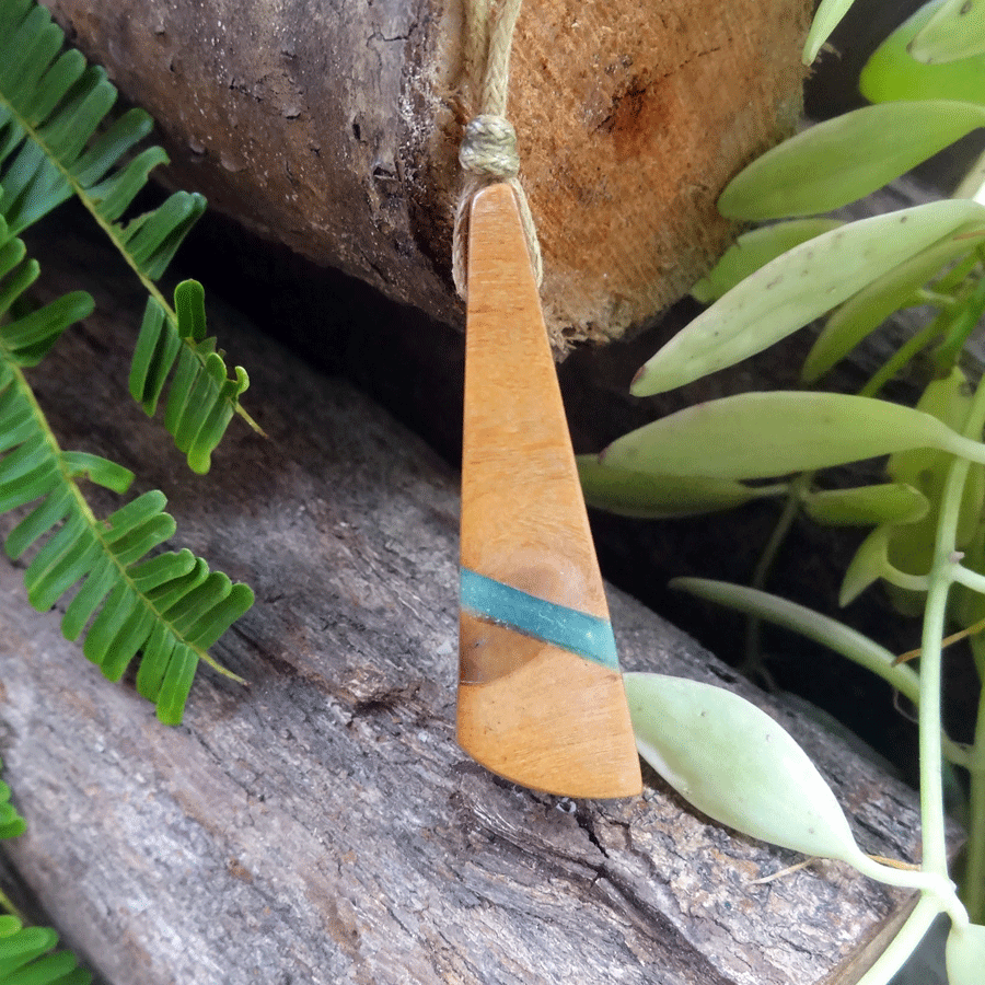 Driftwood with turquoise resin