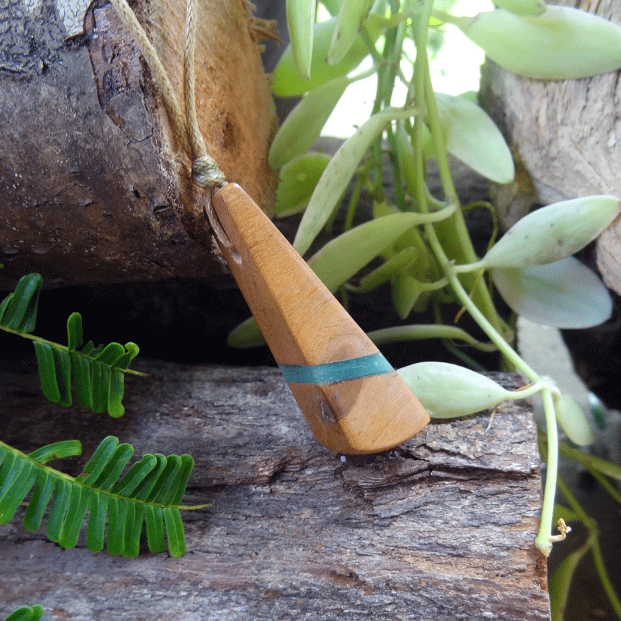 Driftwood with turquoise resin