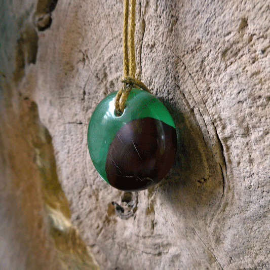 Driftwood with green resin