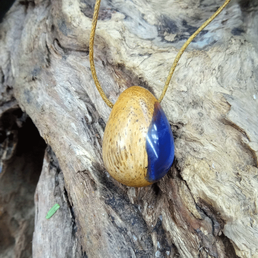 Driftwood with purple resin