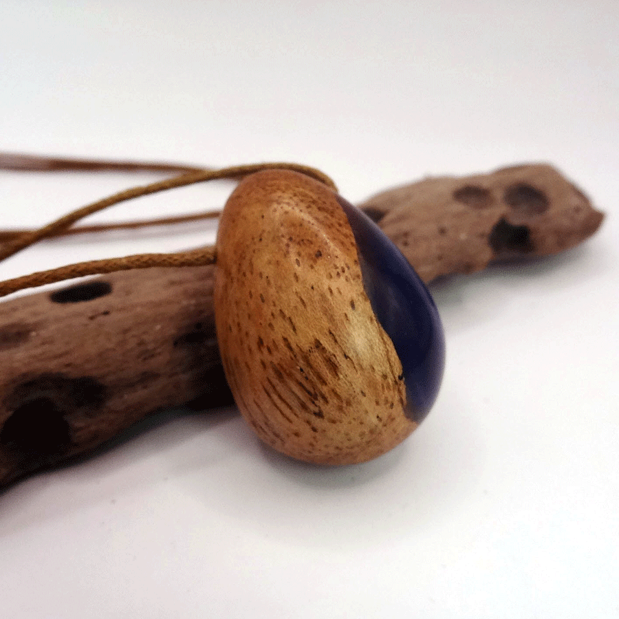 Driftwood with purple resin