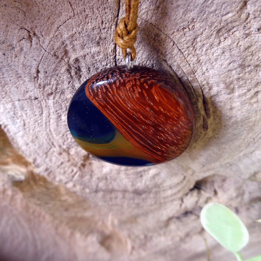 Driftwood with rainbow coloured resin