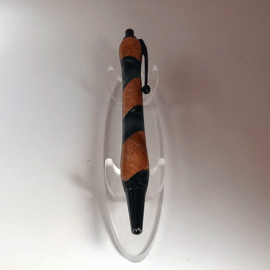 Driftwood and black and turquoise resin pen