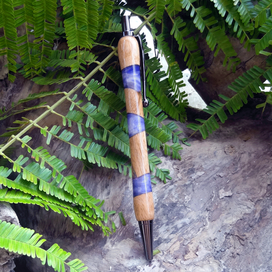 Driftwood and purple and white resin pen