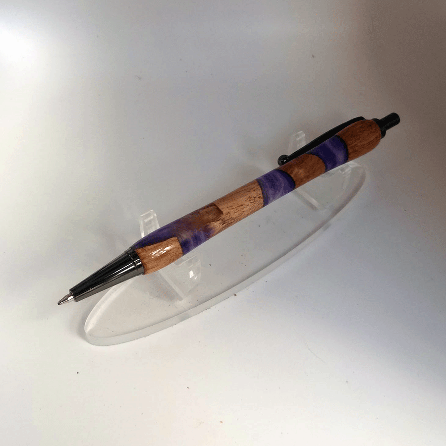 Driftwood and purple and white resin pen