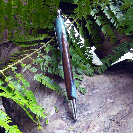 Driftwood and grey blue resin pen