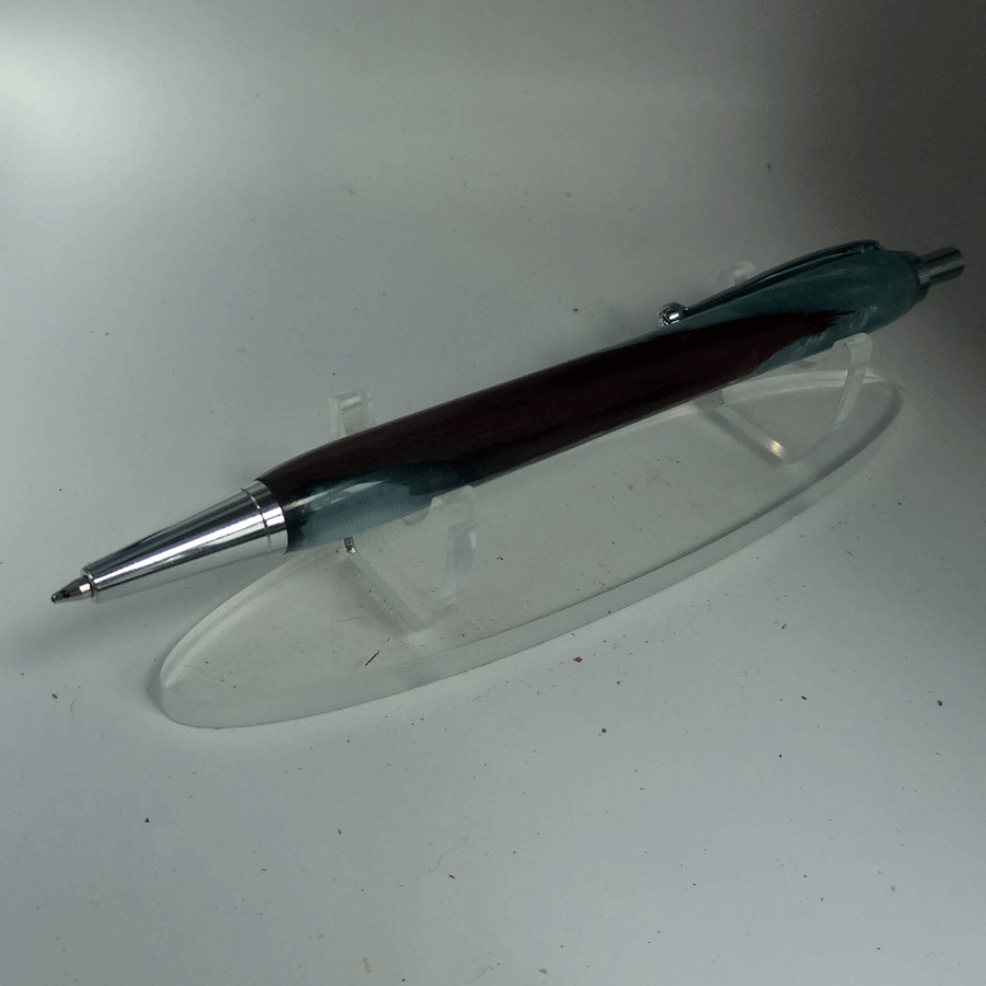 Driftwood and grey blue resin pen