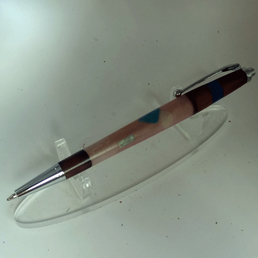 Driftwood and light pink resin pen