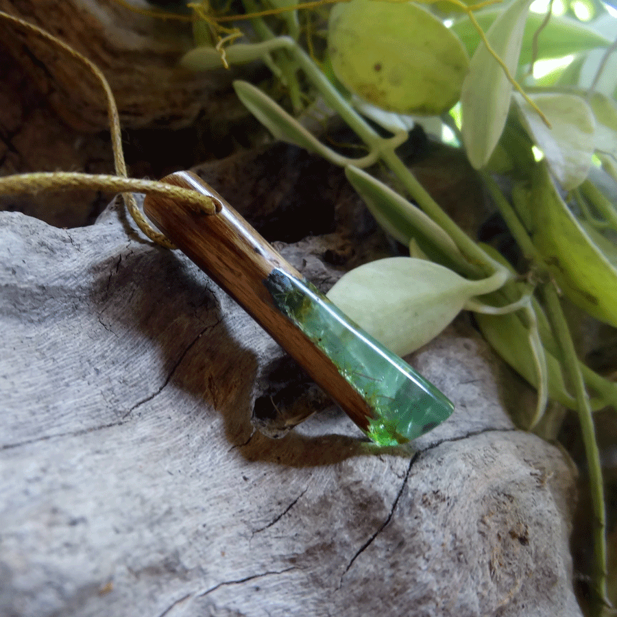 Driftwood with transparent resin