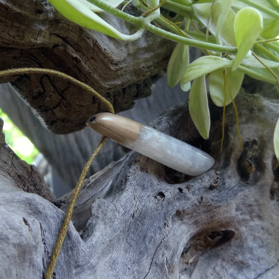 Driftwood with pearl resin